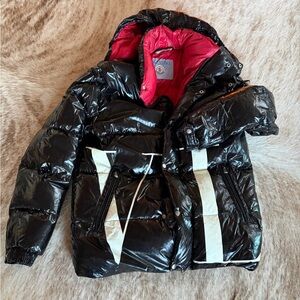 Moncler Valentino logo Black Puffer Jacket unisex